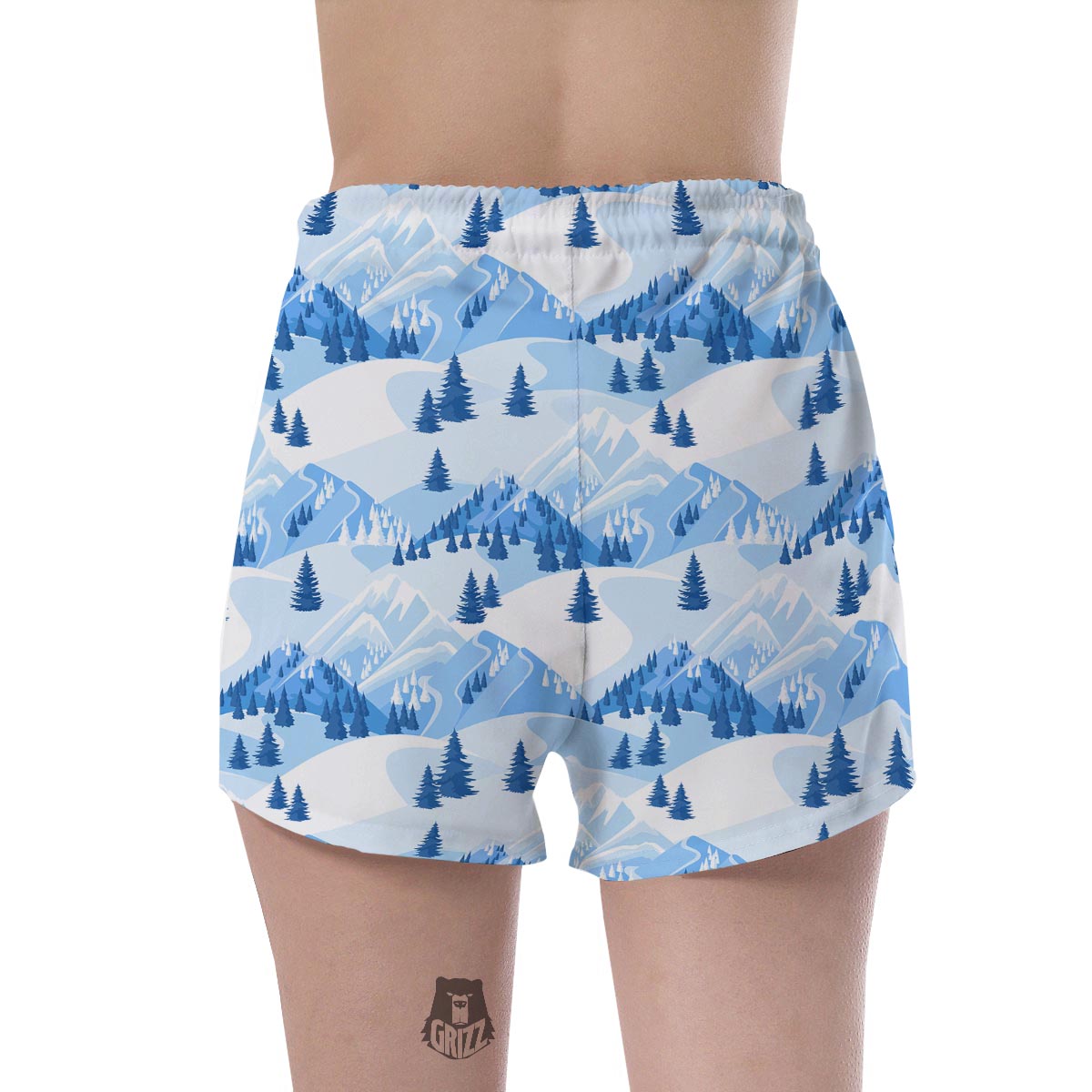 Mountain Skiing Print Pattern Women's Shorts-grizzshop