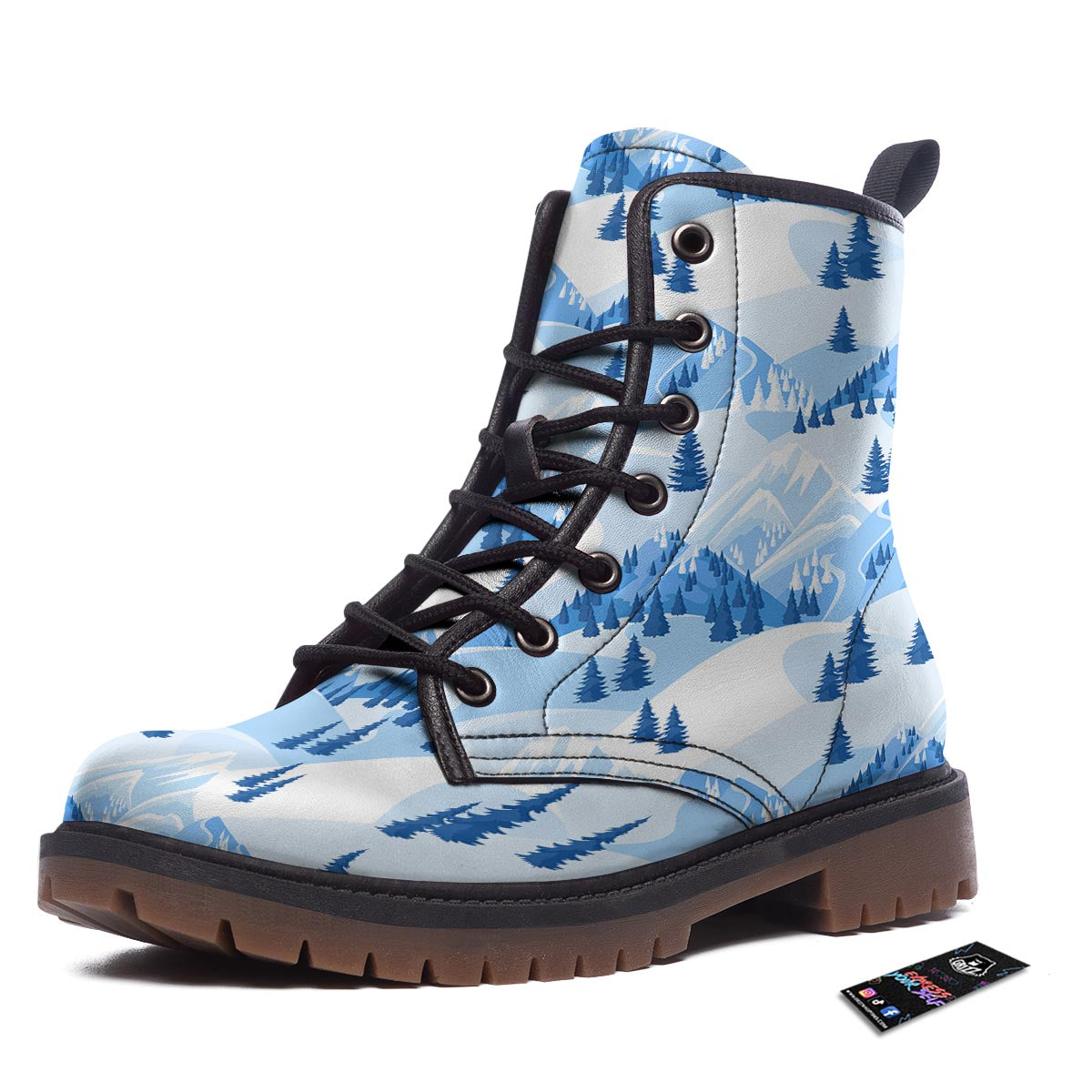 Mountain Skiing Print Pattern Work Boots-grizzshop