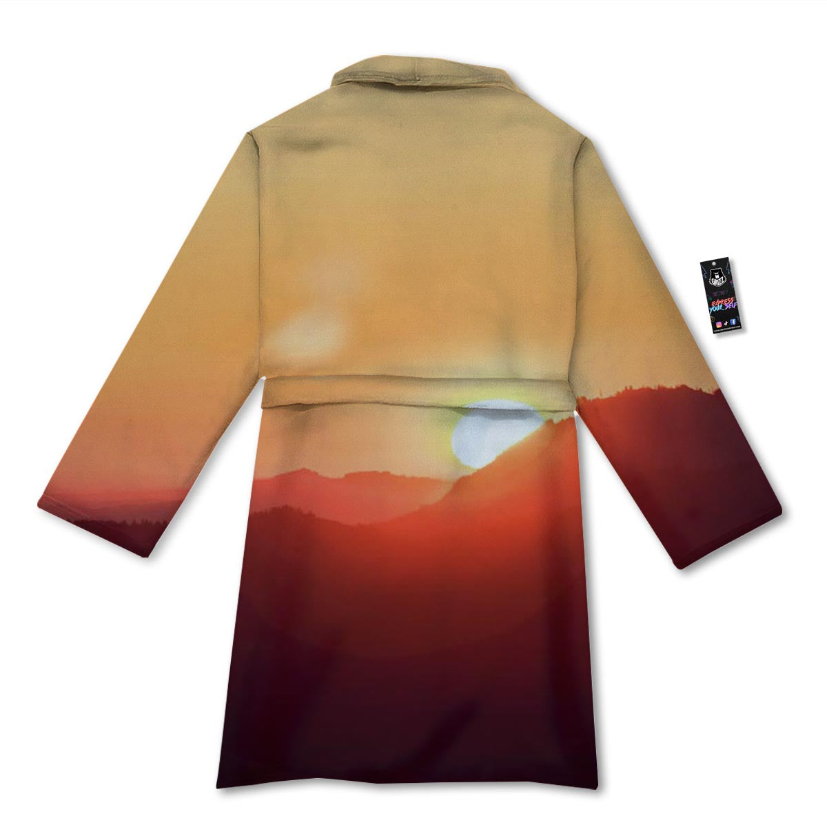 Mountain Sunrise Print Bathrobe-grizzshop