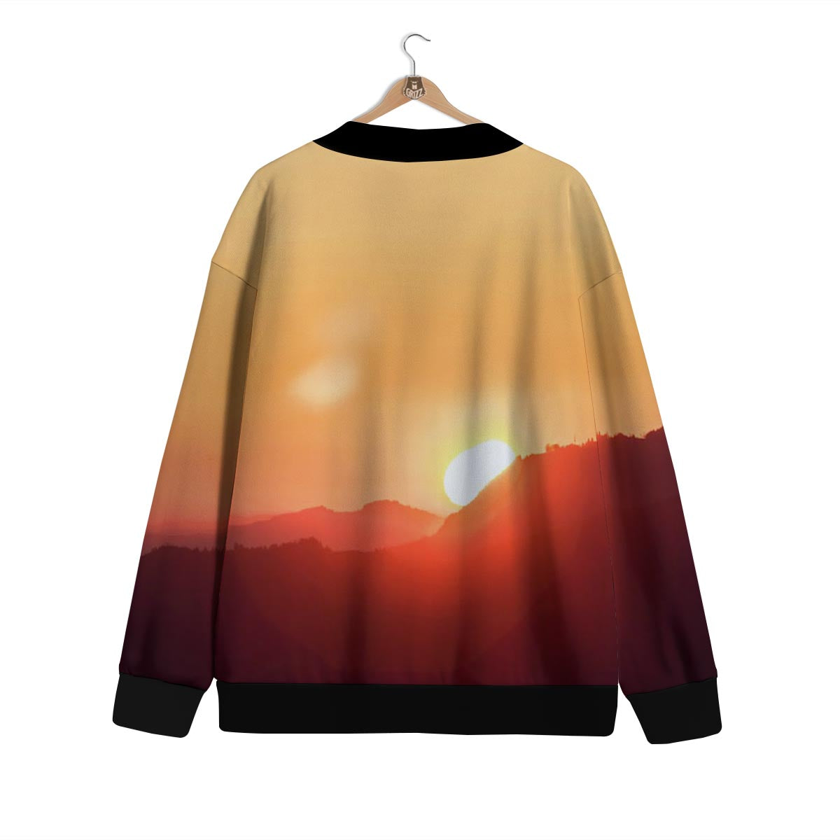 Mountain Sunrise Print Cardigan-grizzshop
