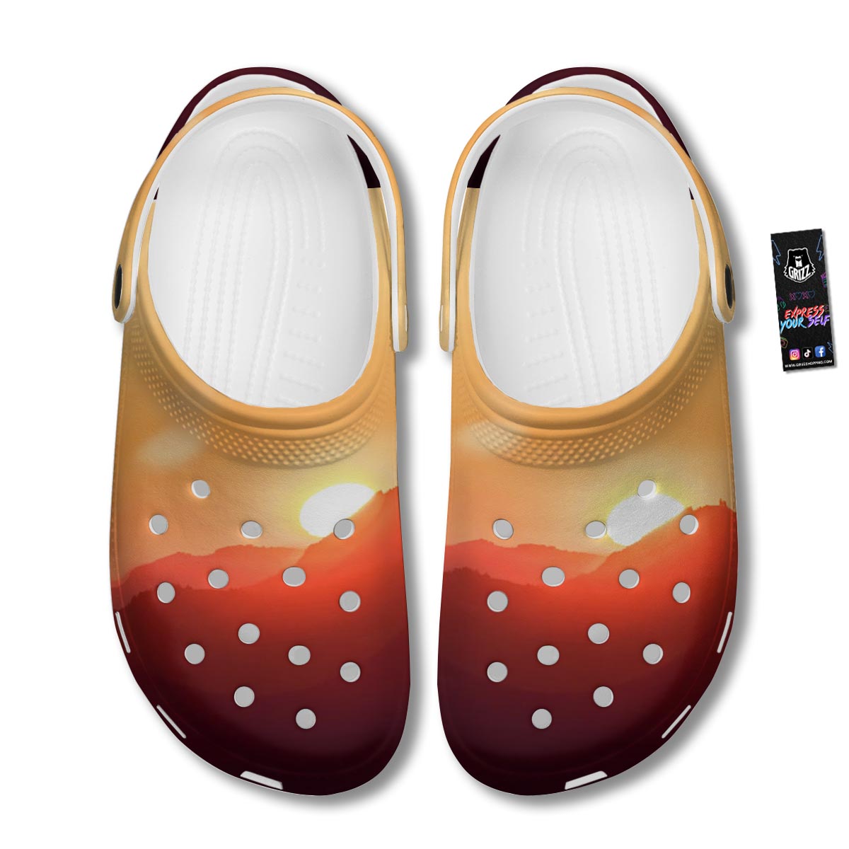 Mountain Sunrise Print Clog-grizzshop