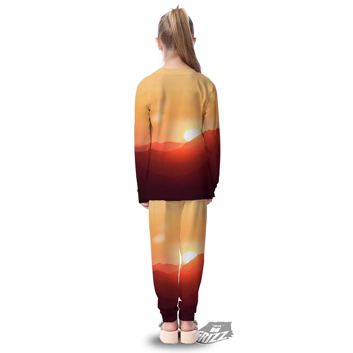Mountain Sunrise Print Kid's Pajamas-grizzshop