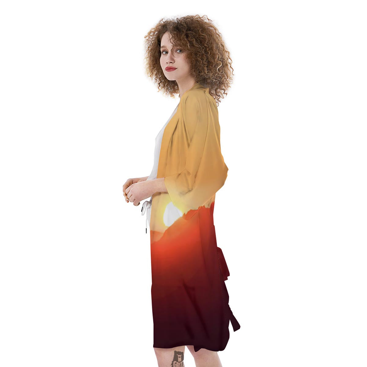 Mountain Sunrise Print Kimono-grizzshop