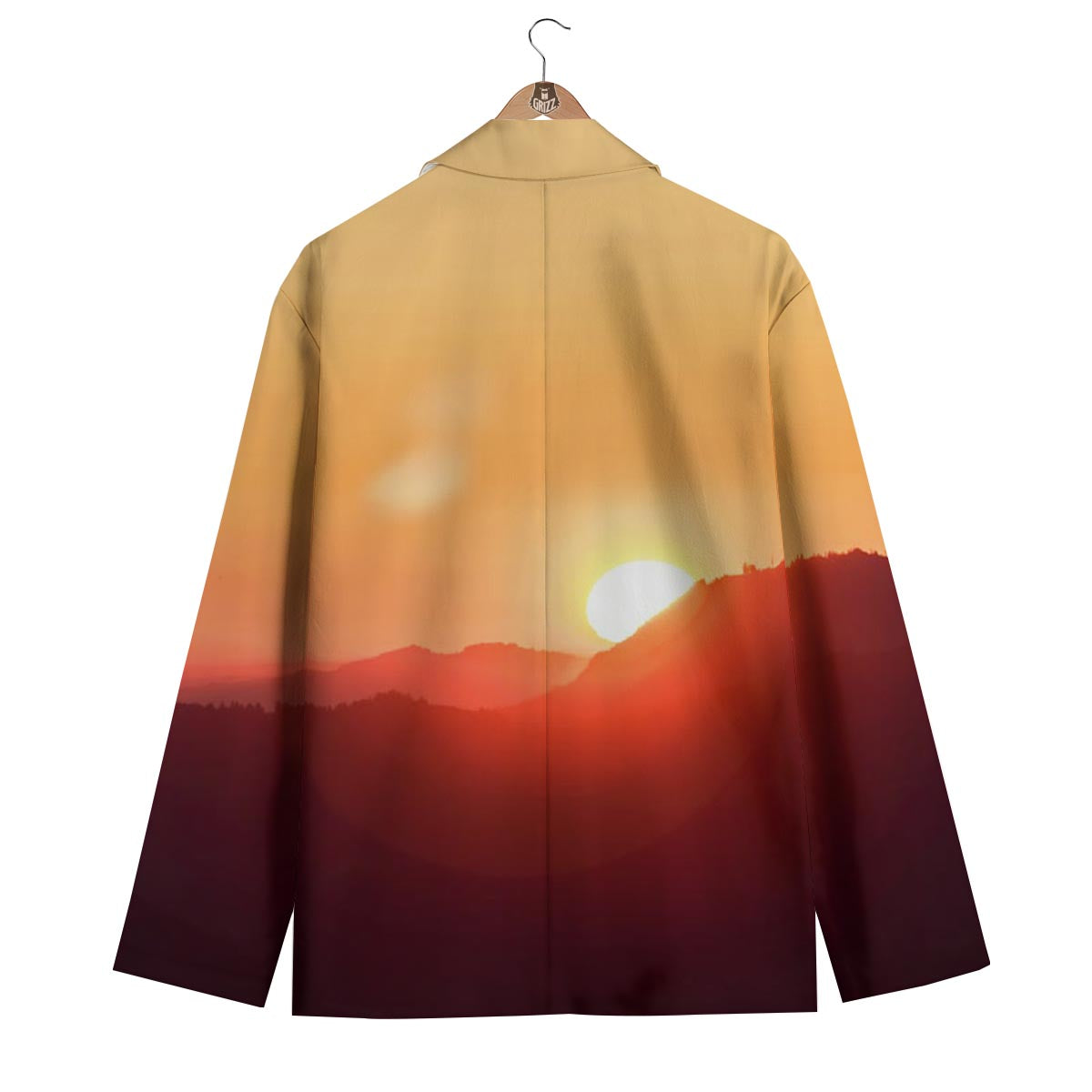 Mountain Sunrise Print Men's Blazer-grizzshop