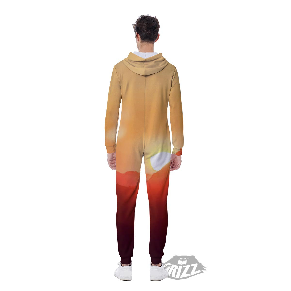 Mountain Sunrise Print Men's Jumpsuit-grizzshop