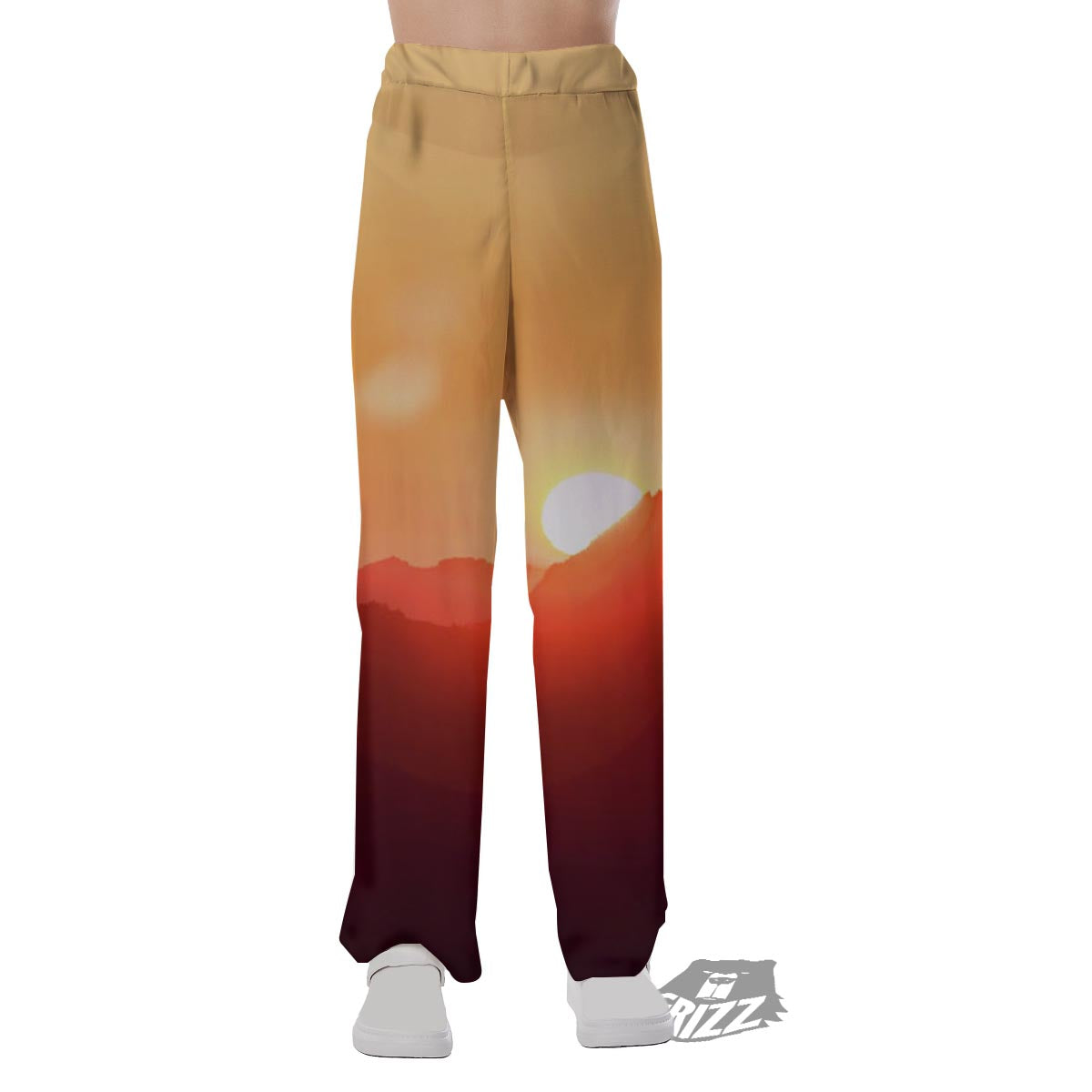 Mountain Sunrise Print Pajama Pants-grizzshop