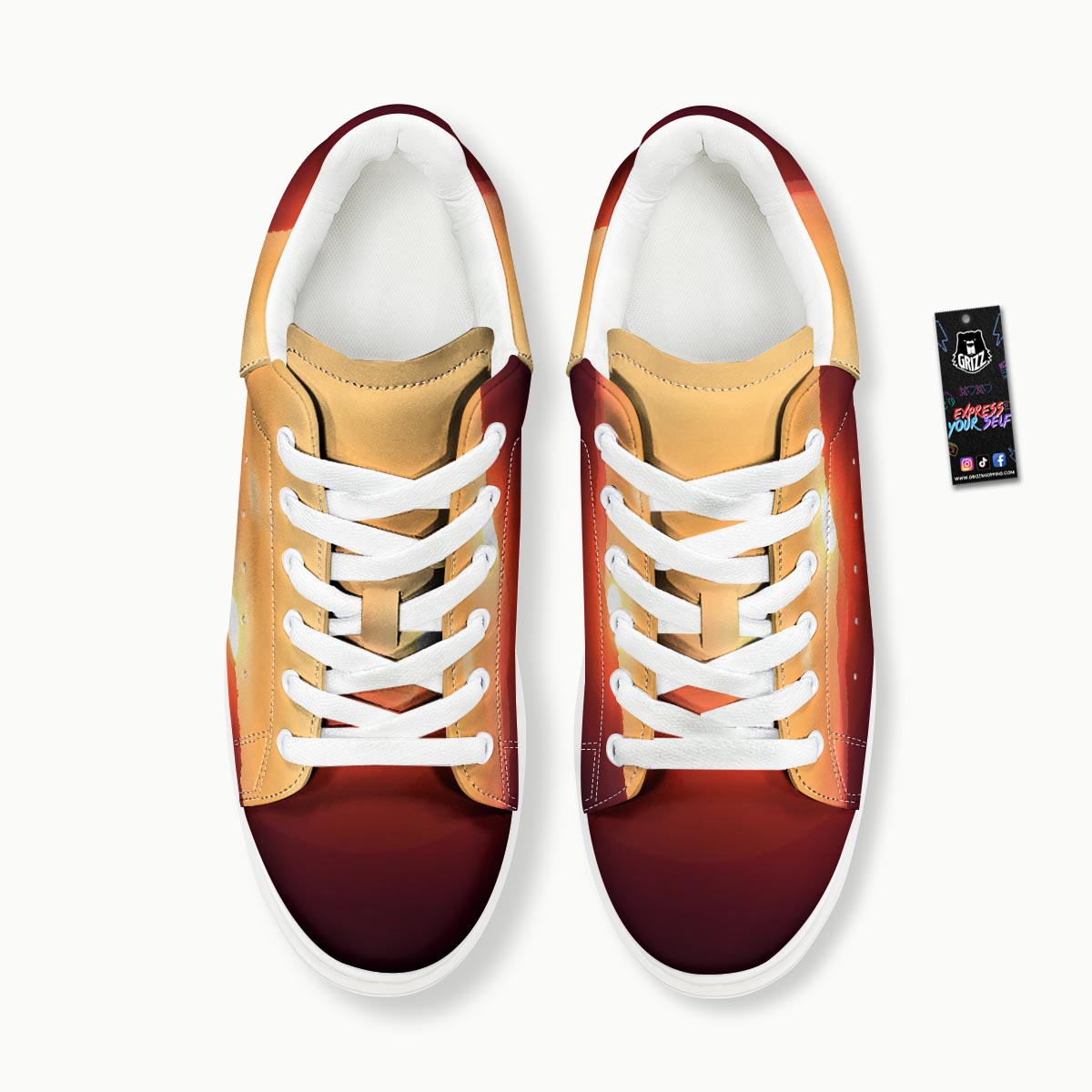 Mountain Sunrise Print Platform Shoes-grizzshop