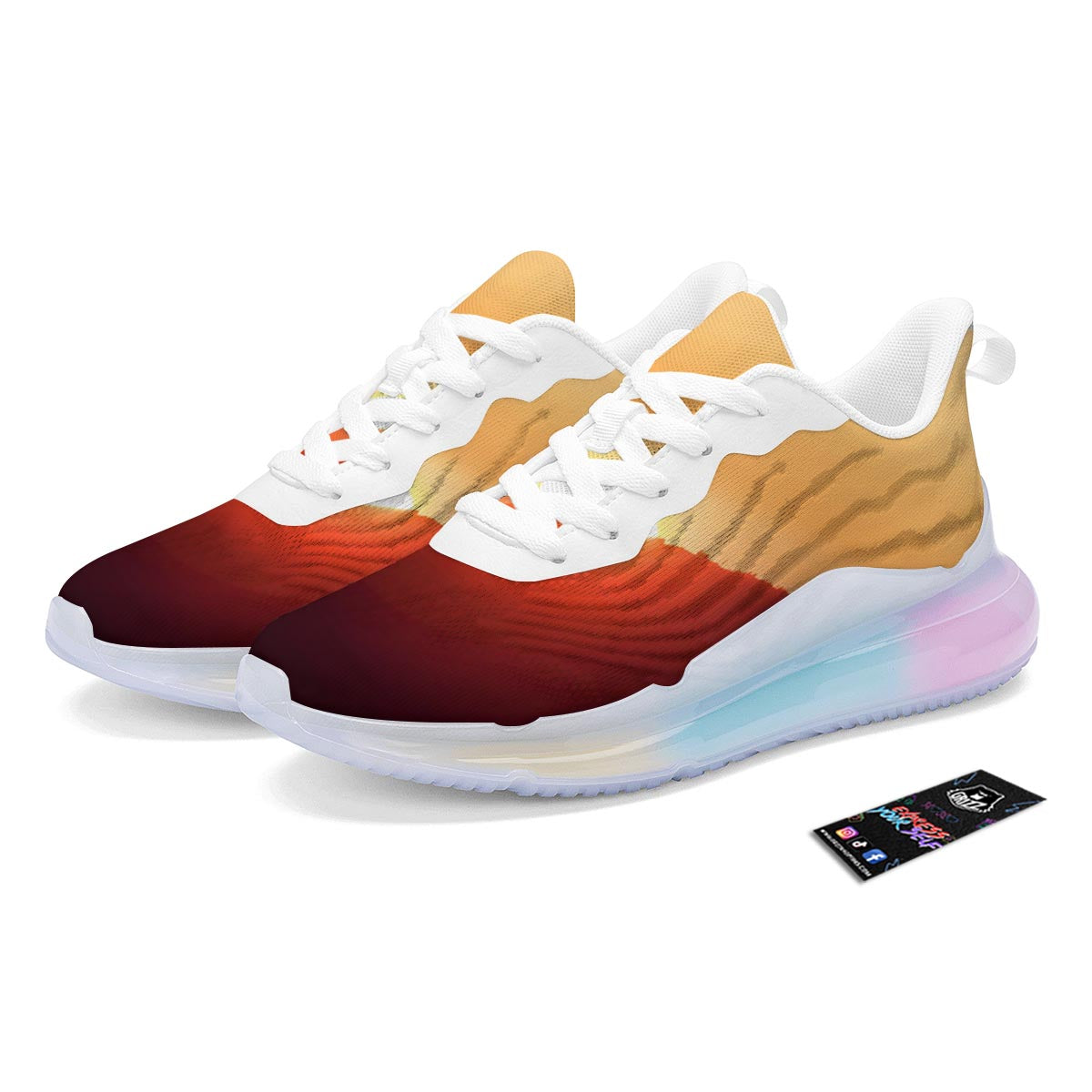 Mountain Sunrise Print Running Sneakers-grizzshop