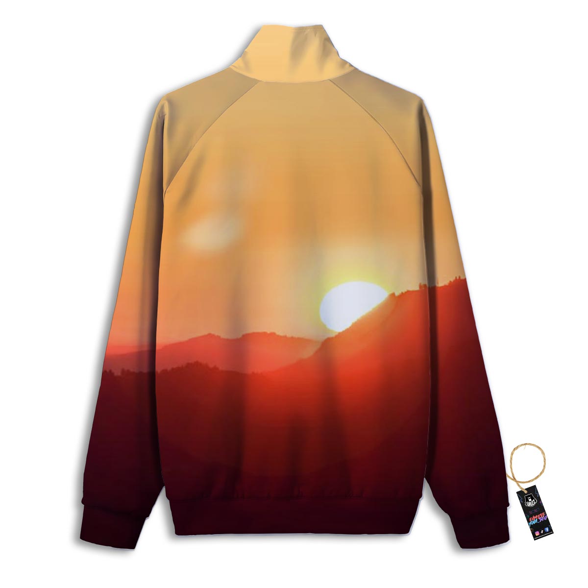 Mountain Sunrise Print Track Jacket-grizzshop