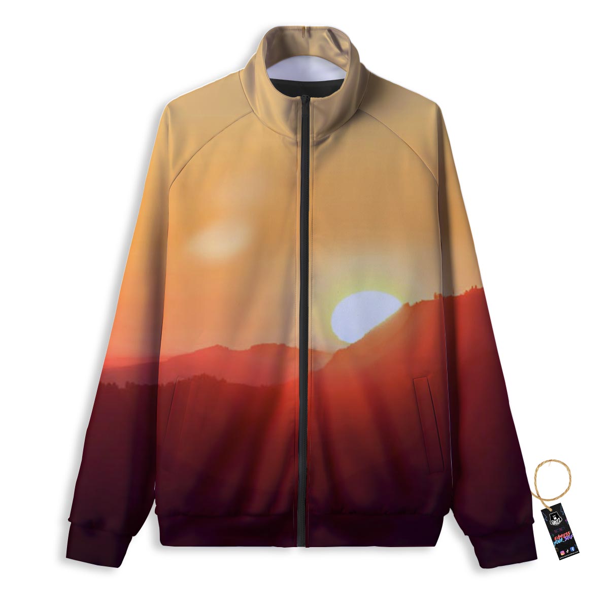Mountain Sunrise Print Track Jacket-grizzshop