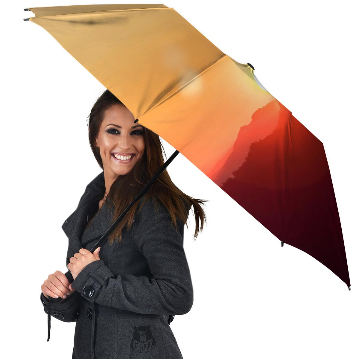 Mountain Sunrise Print Umbrella-grizzshop