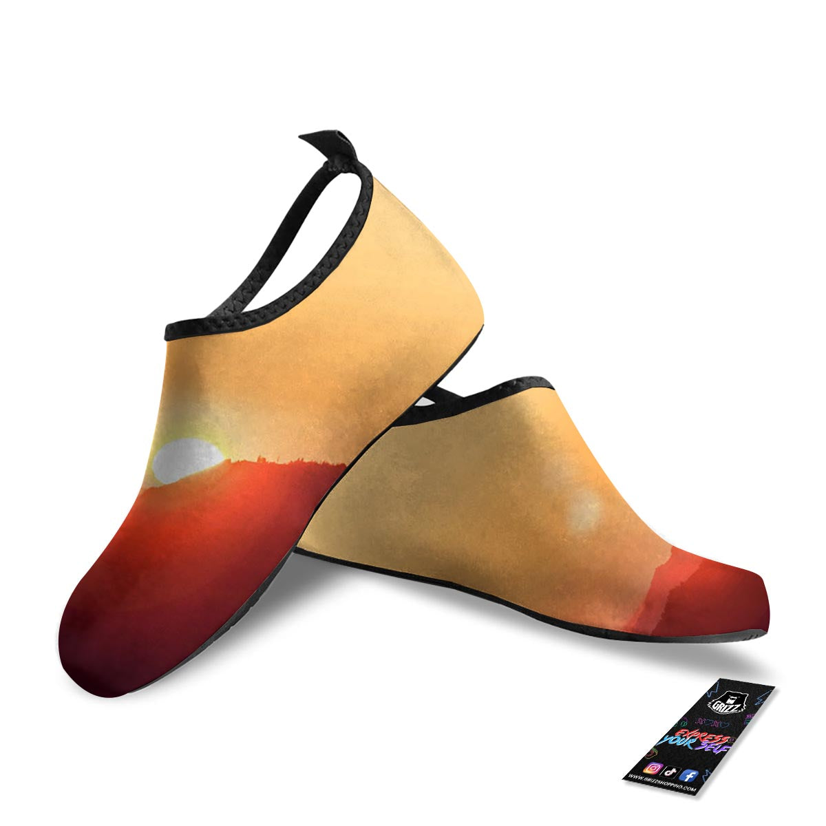 Mountain Sunrise Print Water Shoes-grizzshop