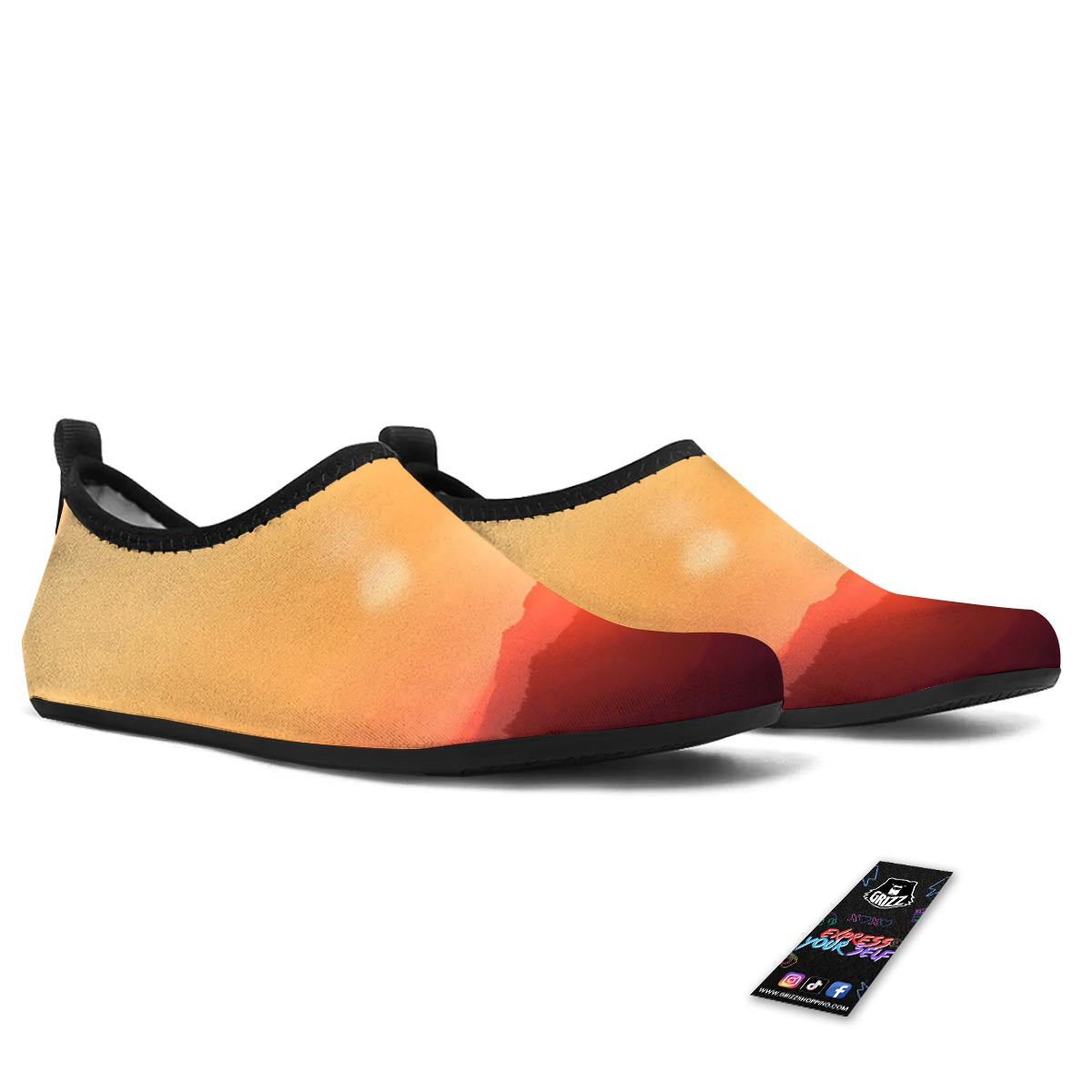 Mountain Sunrise Print Water Shoes-grizzshop
