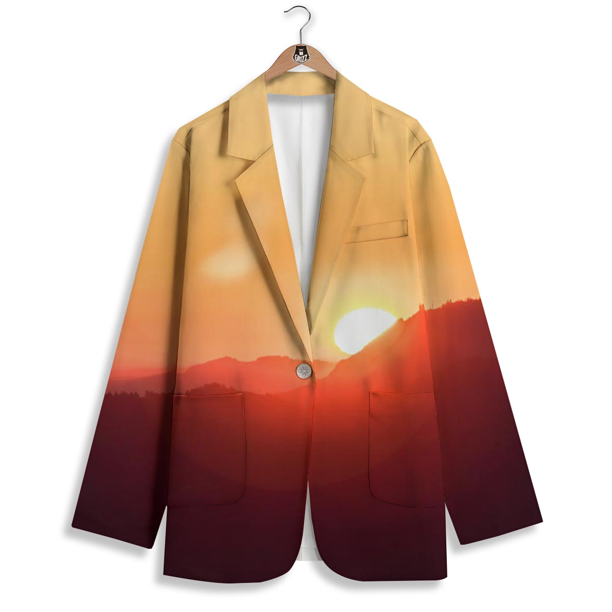 Mountain Sunrise Print Women's Blazer-grizzshop