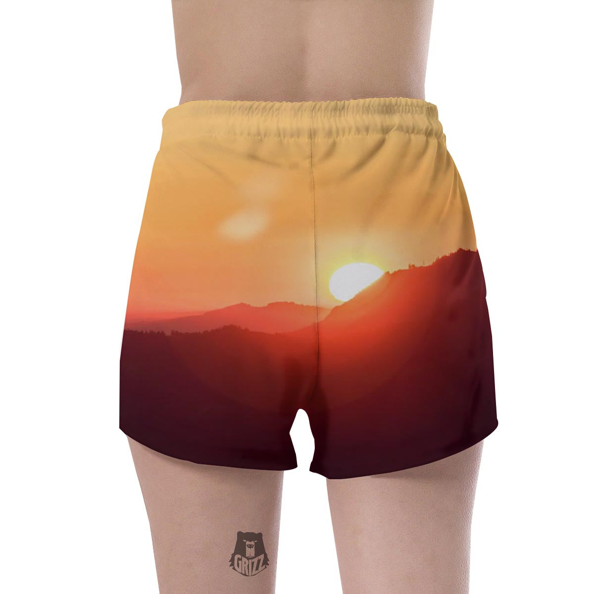 Mountain Sunrise Print Women's Shorts-grizzshop