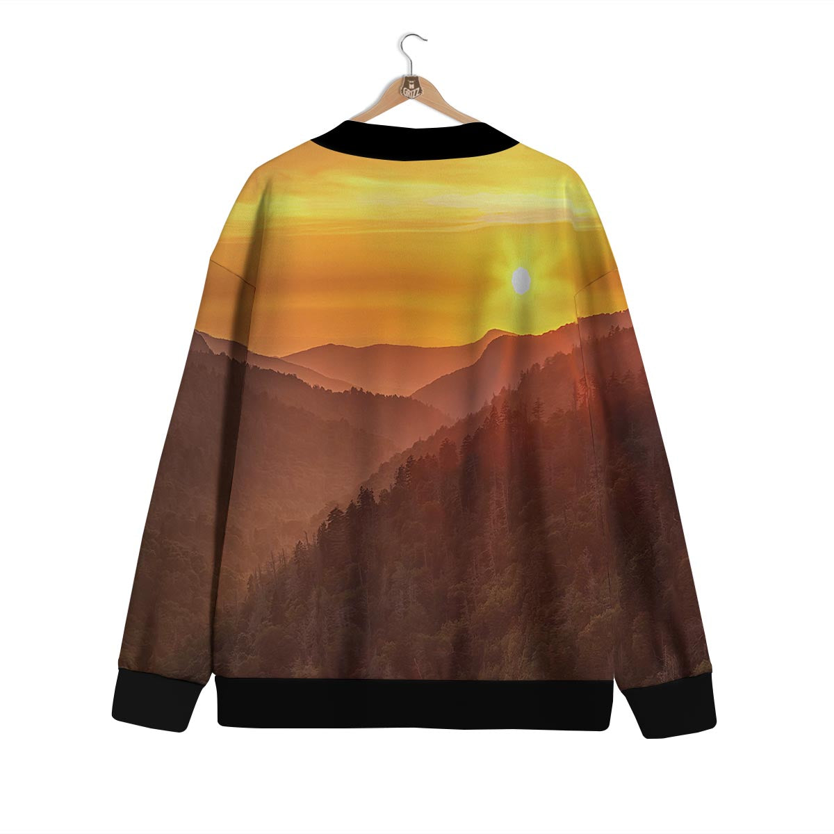 Mountain Sunset Print Cardigan-grizzshop
