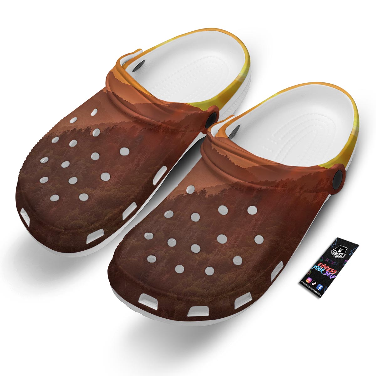 Mountain Sunset Print Clog-grizzshop
