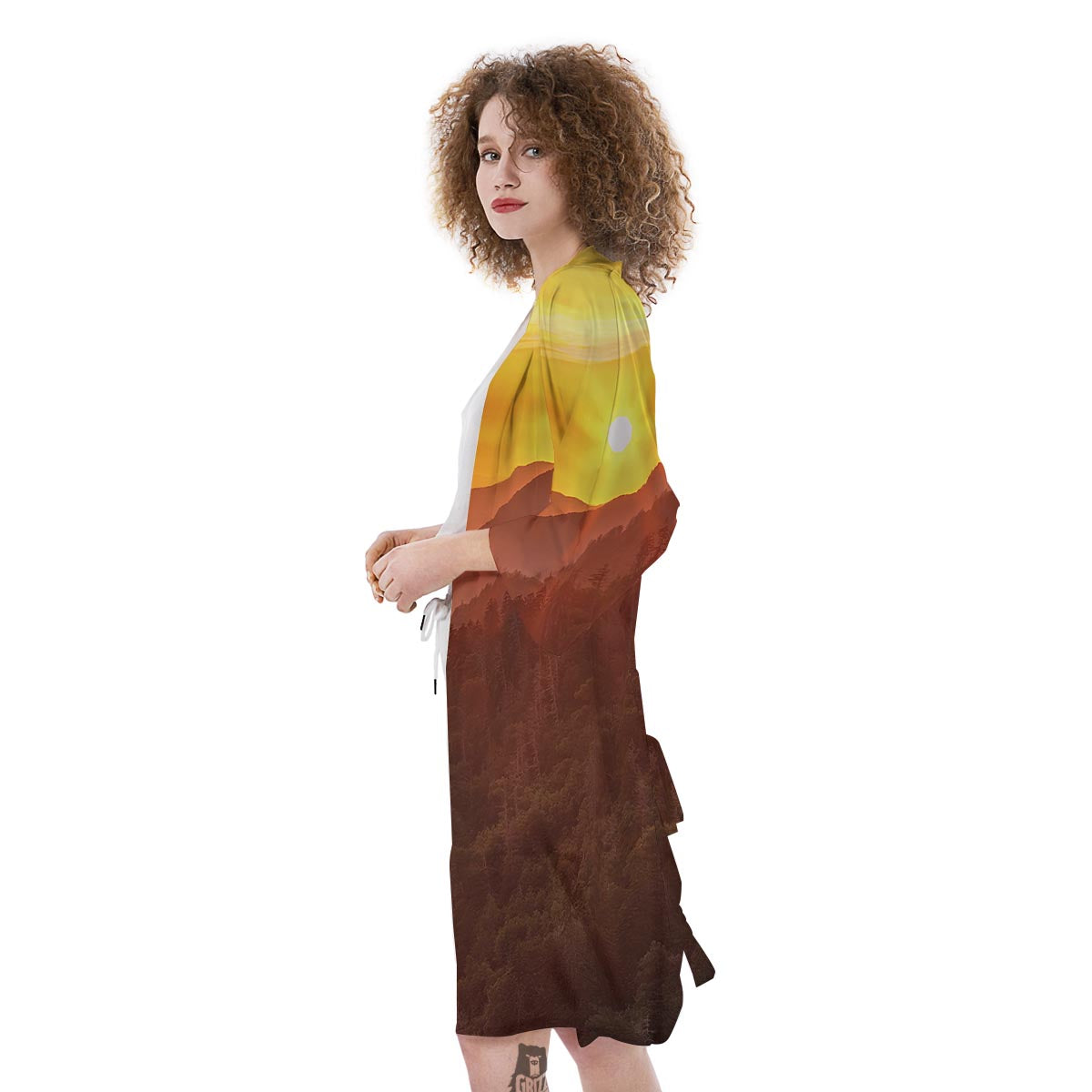 Mountain Sunset Print Kimono-grizzshop