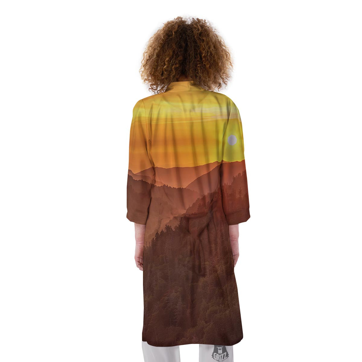 Mountain Sunset Print Kimono-grizzshop