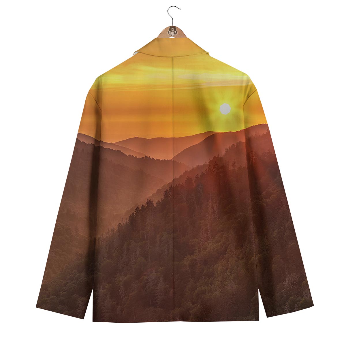 Mountain Sunset Print Men's Blazer-grizzshop