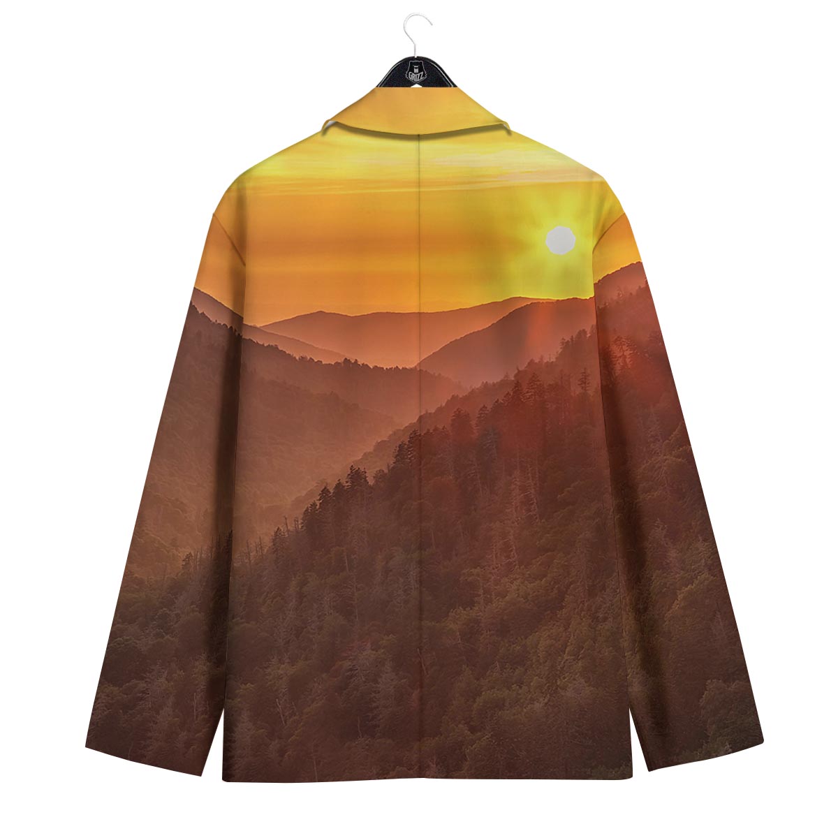 Mountain Sunset Print Men's Sport Coat-grizzshop