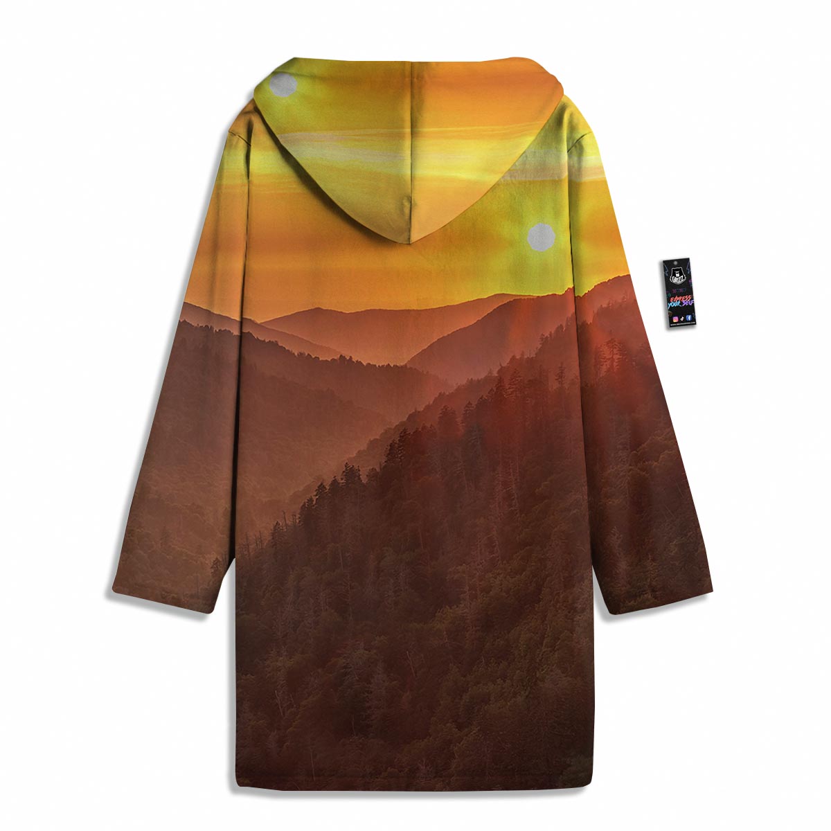 Mountain Sunset Print Men's Windbreaker Jacket-grizzshop