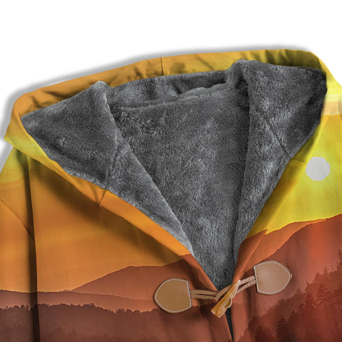 Mountain Sunset Print Men's Windbreaker Jacket-grizzshop