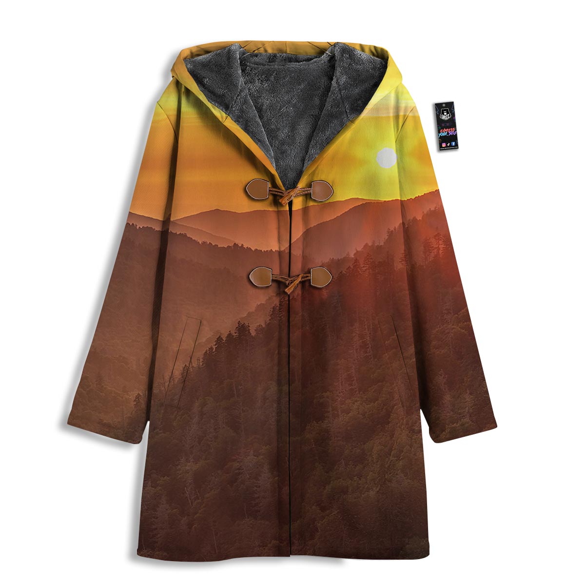 Mountain Sunset Print Men's Windbreaker Jacket-grizzshop