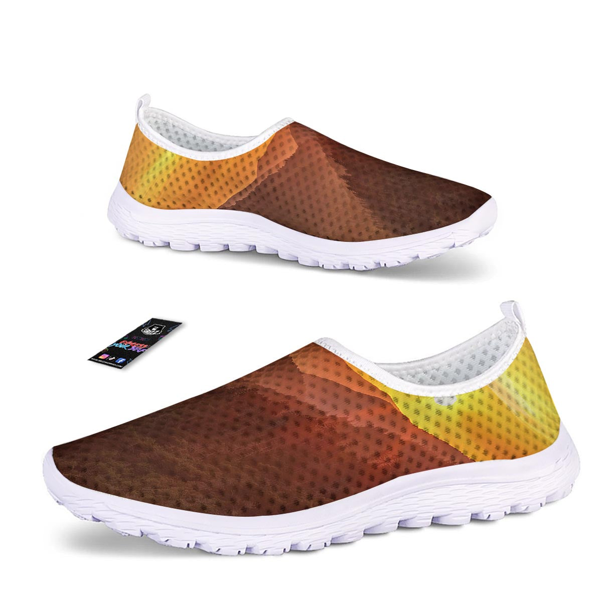 Mountain Sunset Print Nurse Shoes-grizzshop