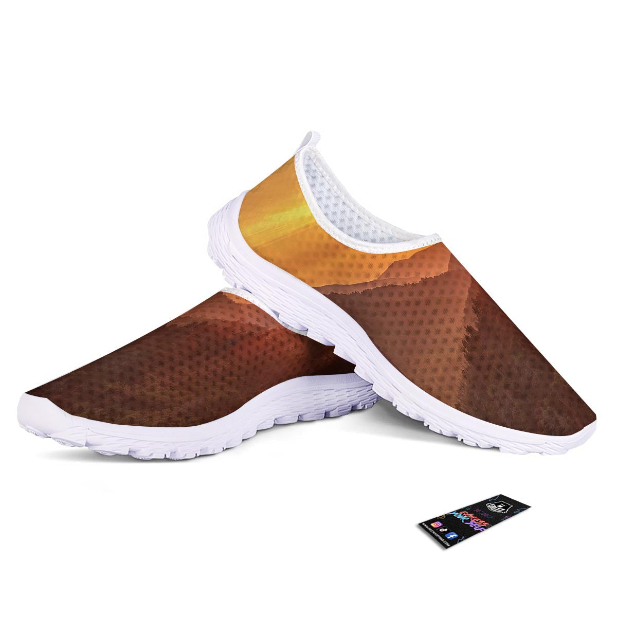 Mountain Sunset Print Nurse Shoes-grizzshop