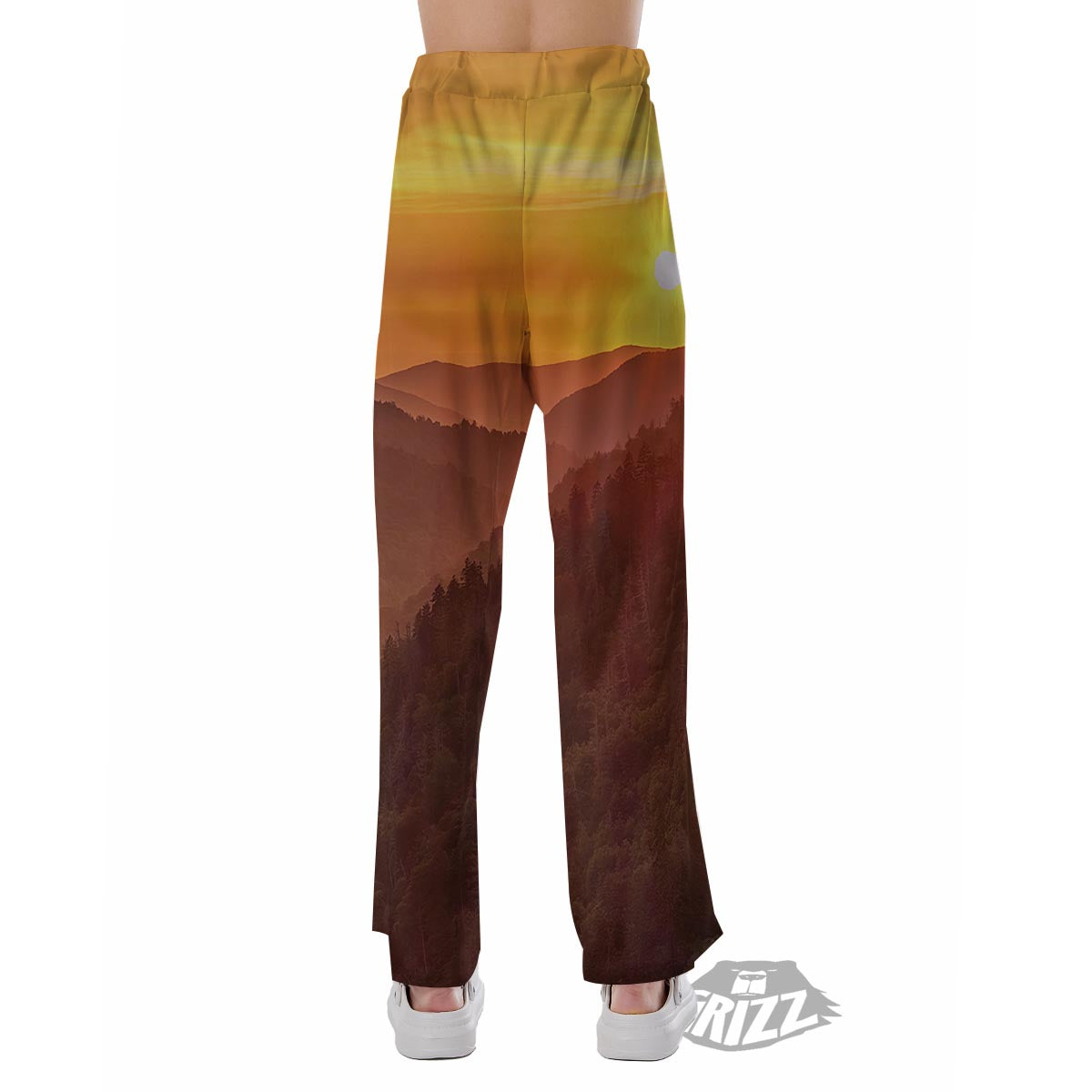 Mountain Sunset Print Pajama Pants-grizzshop