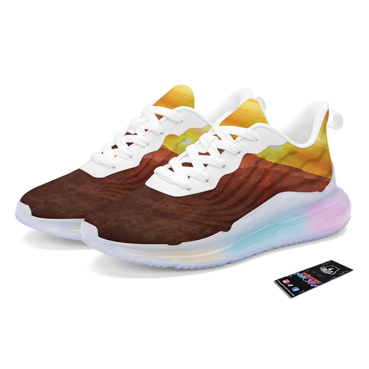 Mountain Sunset Print Running Sneakers-grizzshop
