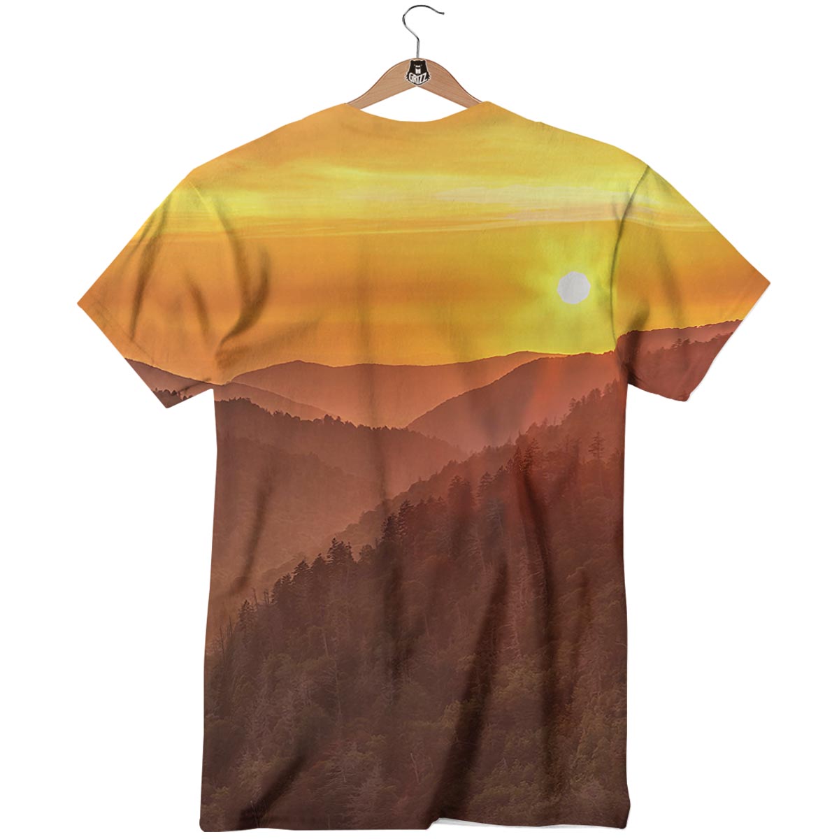 Mountain Sunset Print T-Shirt-grizzshop