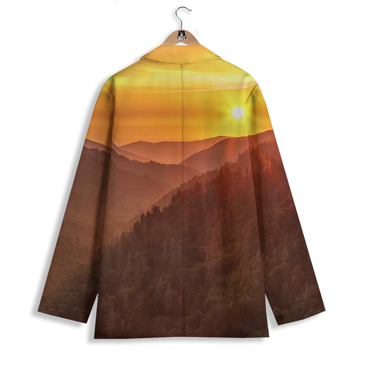Mountain Sunset Print Women's Blazer-grizzshop
