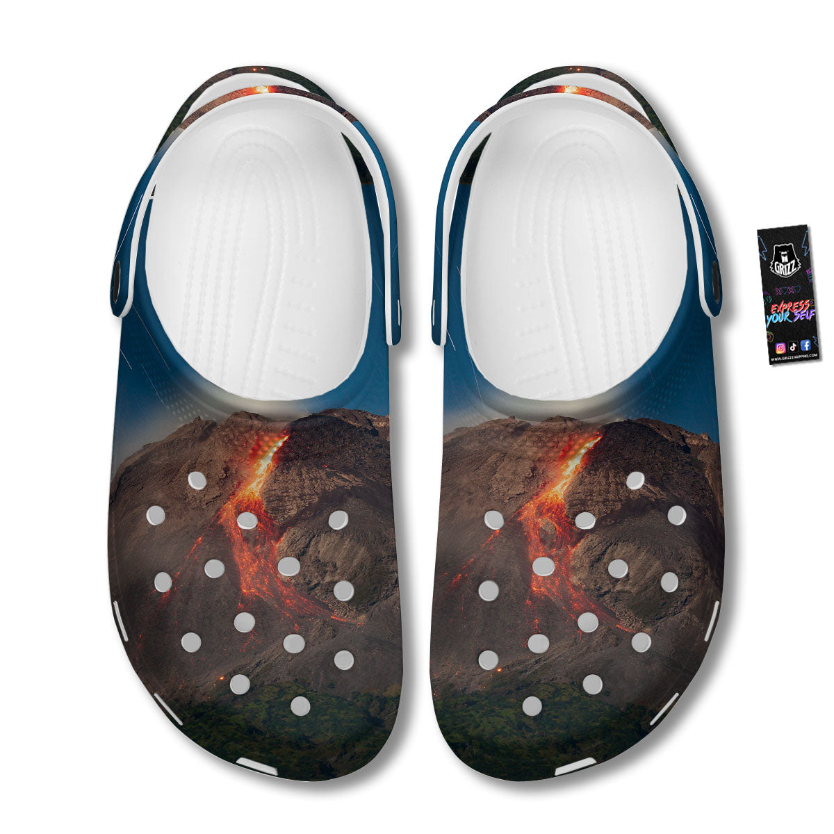 Mountain Volcanic Print Clog-grizzshop