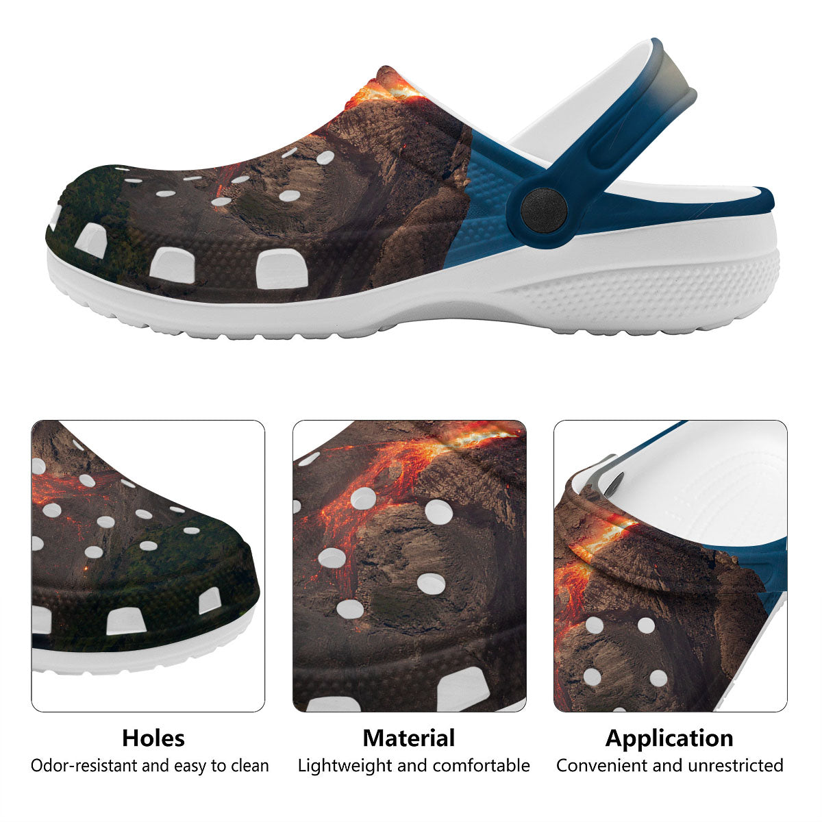 Mountain Volcanic Print Clog-grizzshop