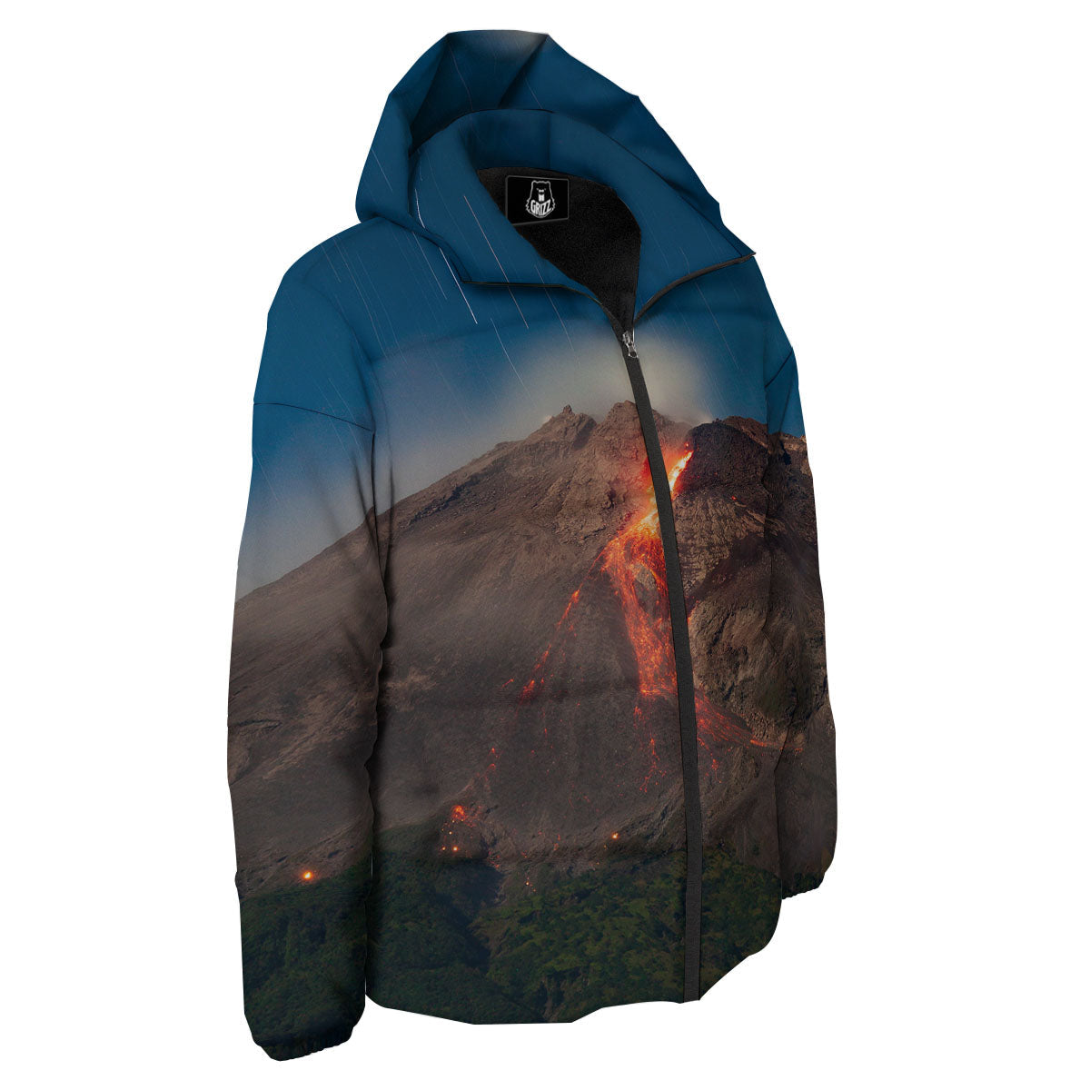 Mountain Volcanic Print Down Jacket-grizzshop