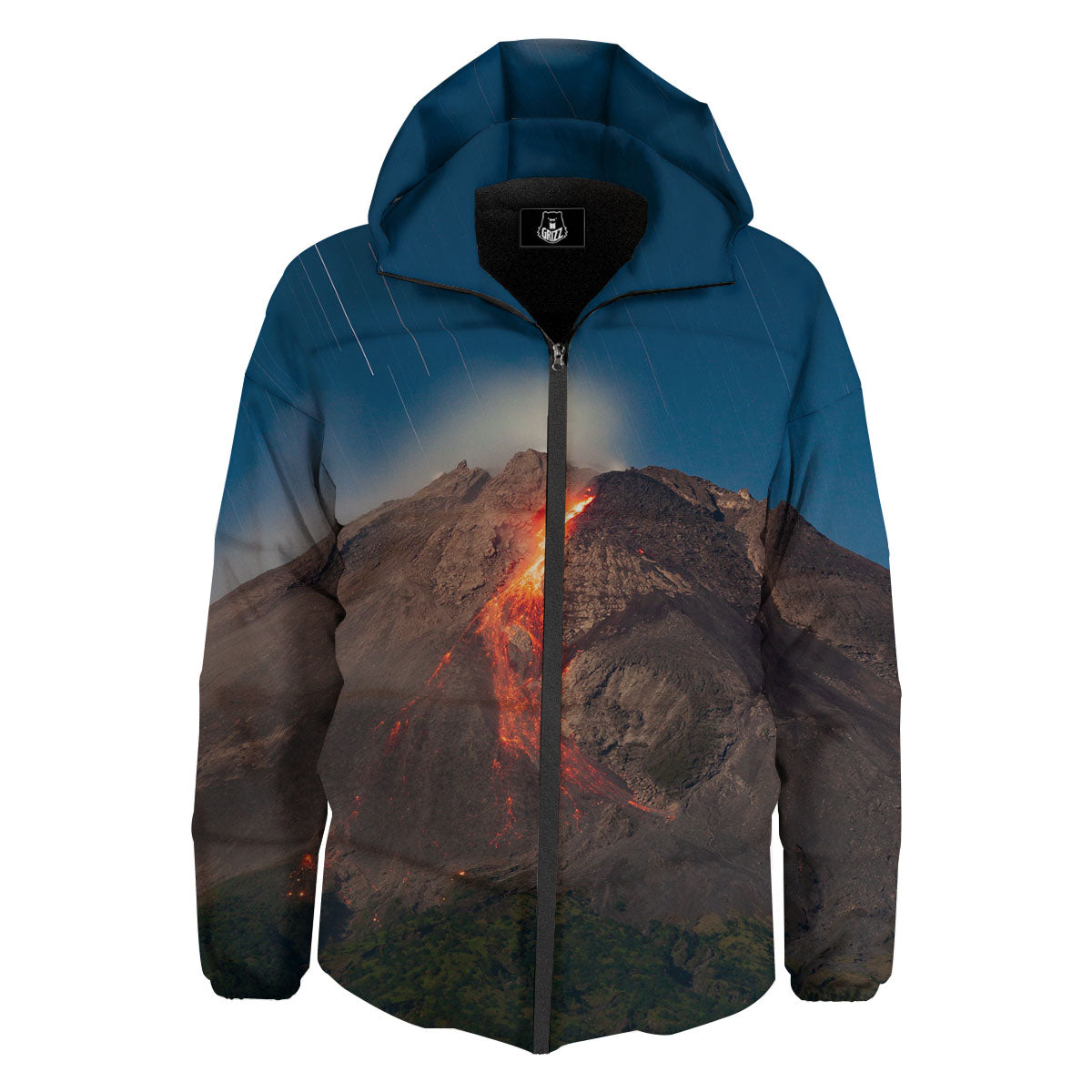 Mountain Volcanic Print Down Jacket-grizzshop