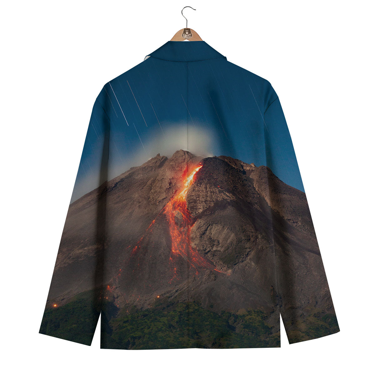Mountain Volcanic Print Men's Blazer-grizzshop