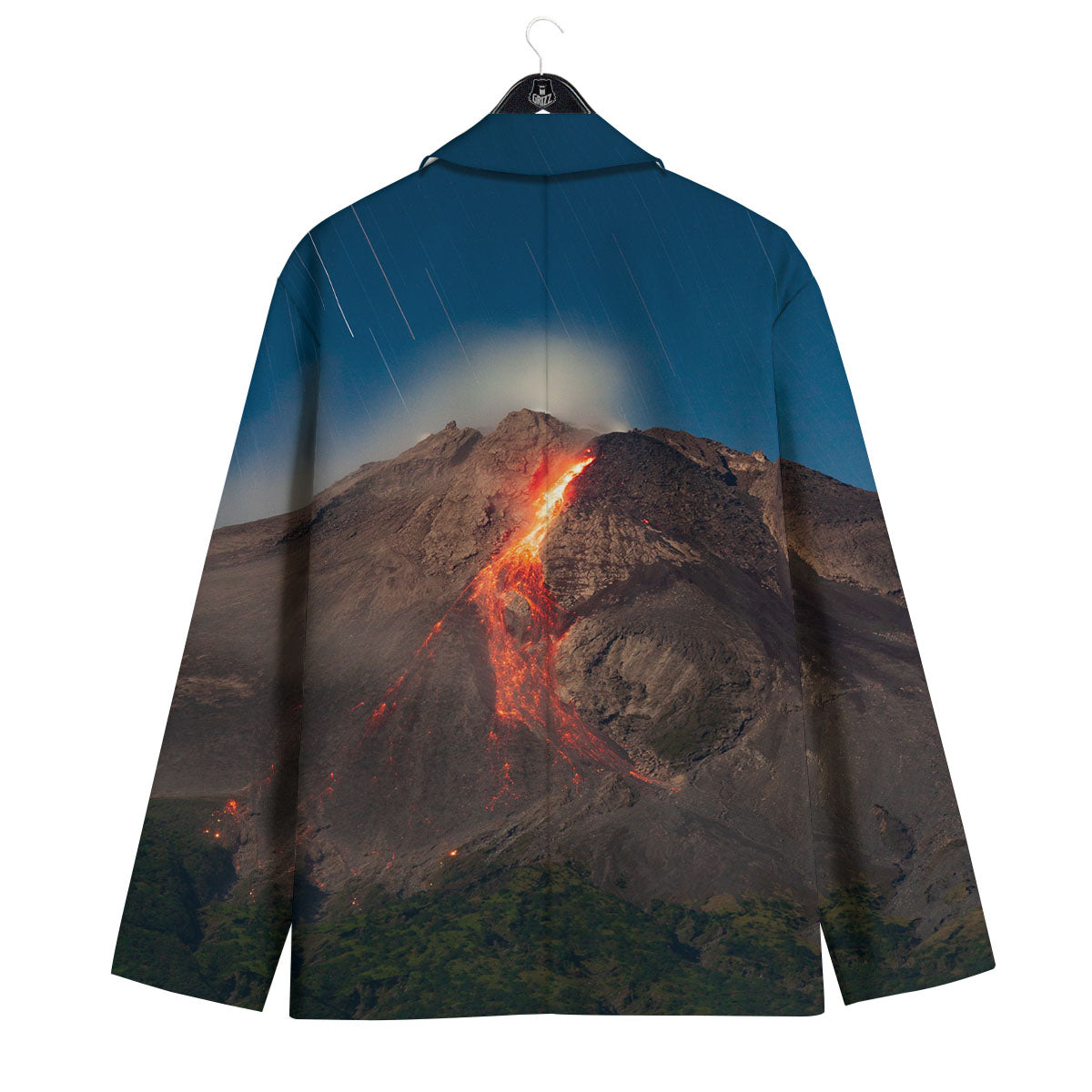 Mountain Volcanic Print Men's Sport Coat-grizzshop