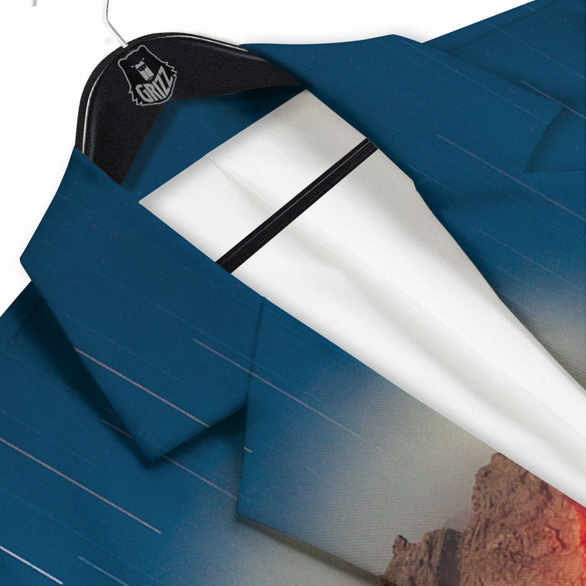 Mountain Volcanic Print Men's Sport Coat-grizzshop