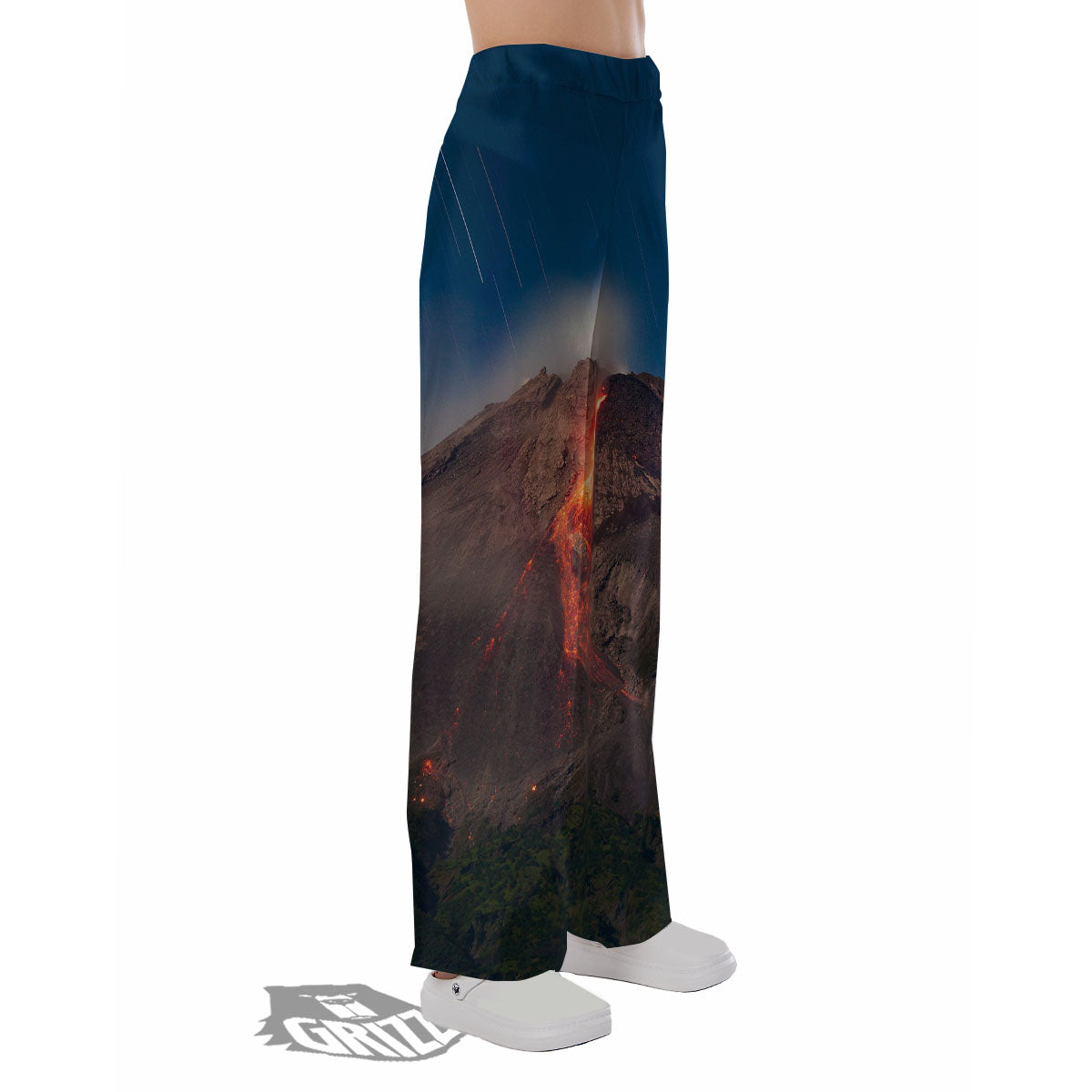 Mountain Volcanic Print Pajama Pants-grizzshop