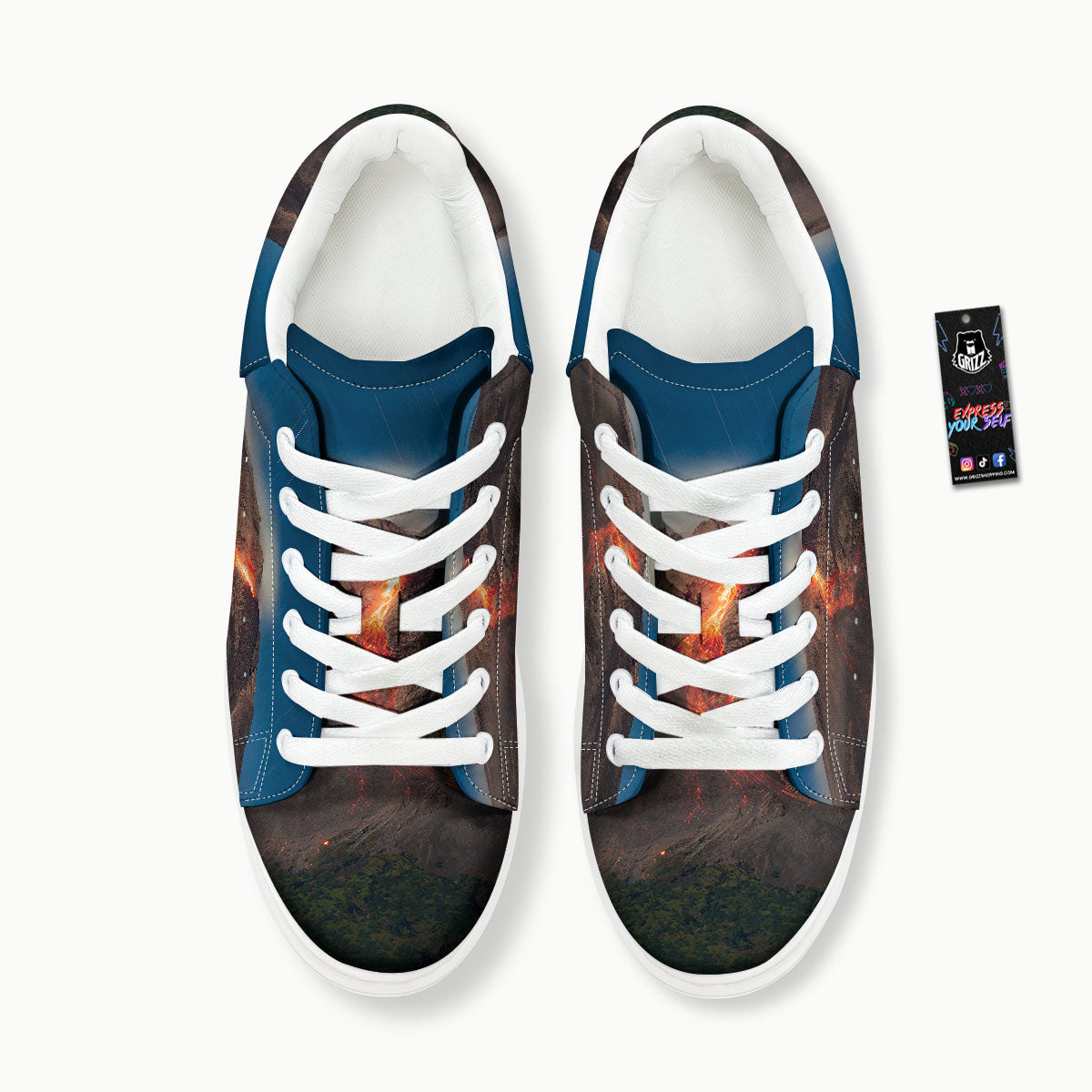 Mountain Volcanic Print Platform Shoes-grizzshop