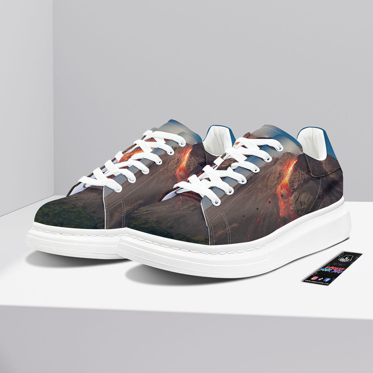 Mountain Volcanic Print Platform Shoes-grizzshop