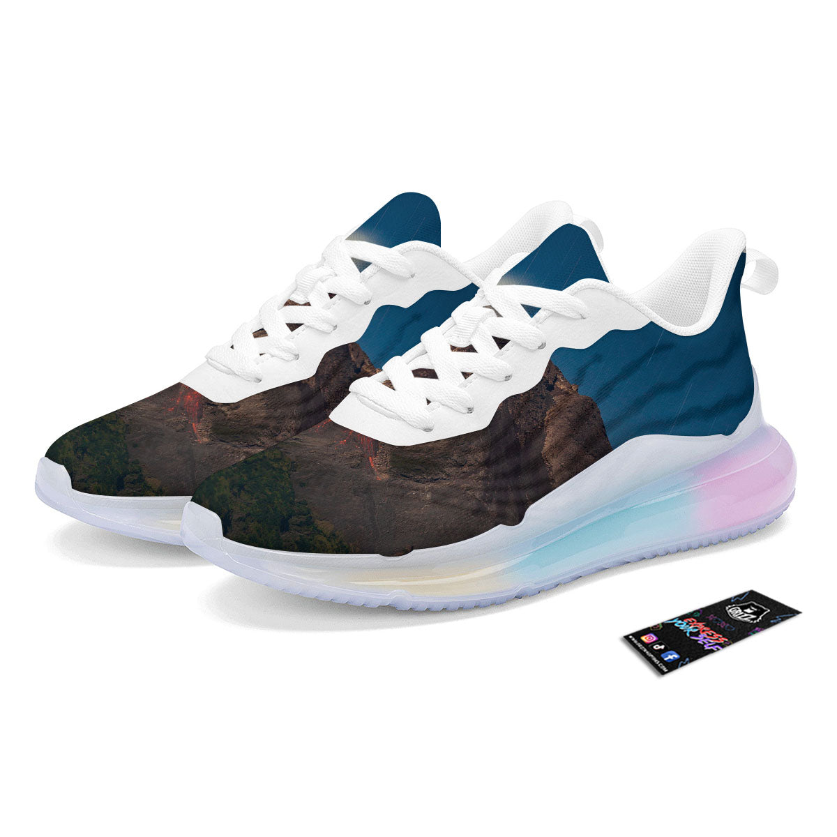 Mountain Volcanic Print Running Sneakers-grizzshop