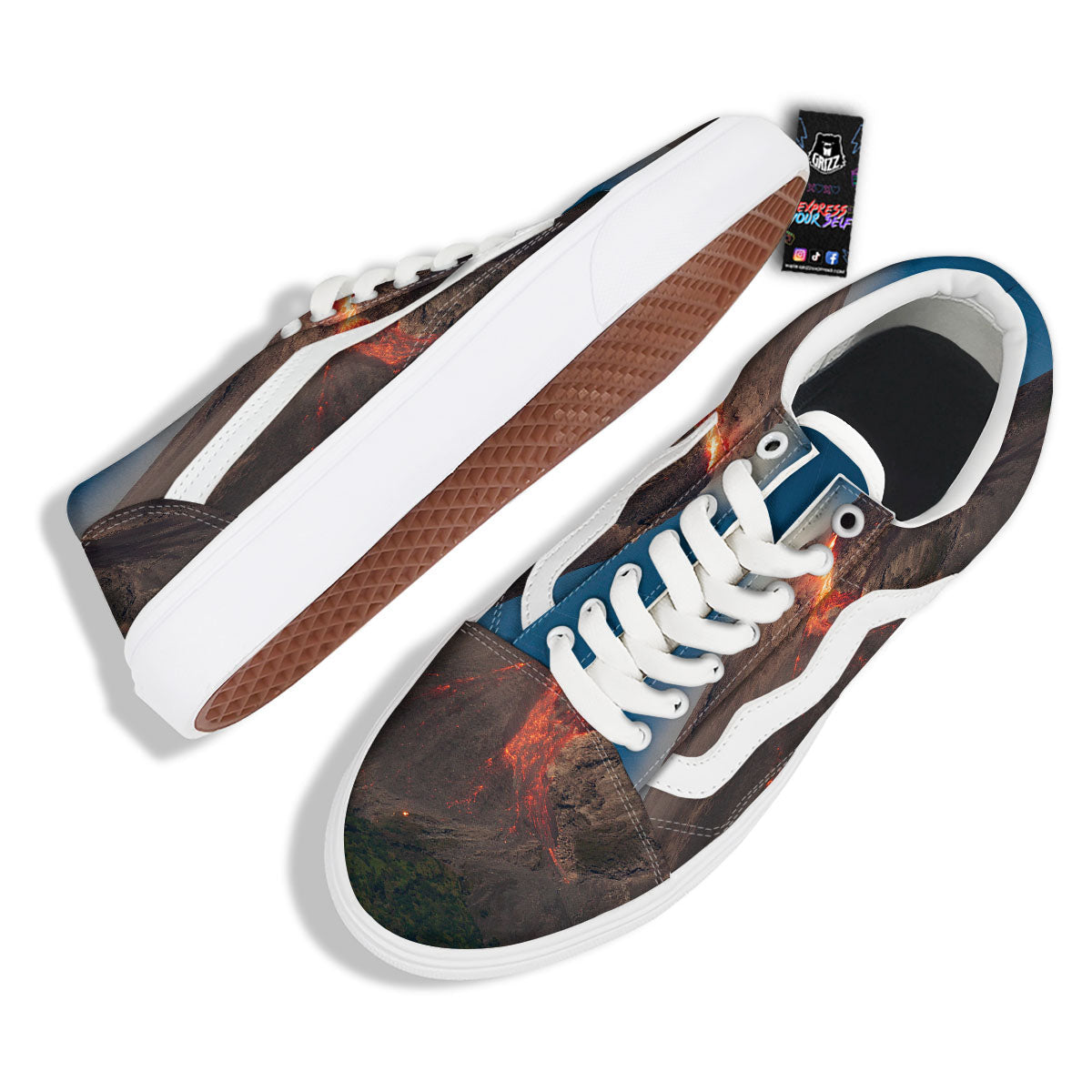 Mountain Volcanic Print Skate Shoes-grizzshop