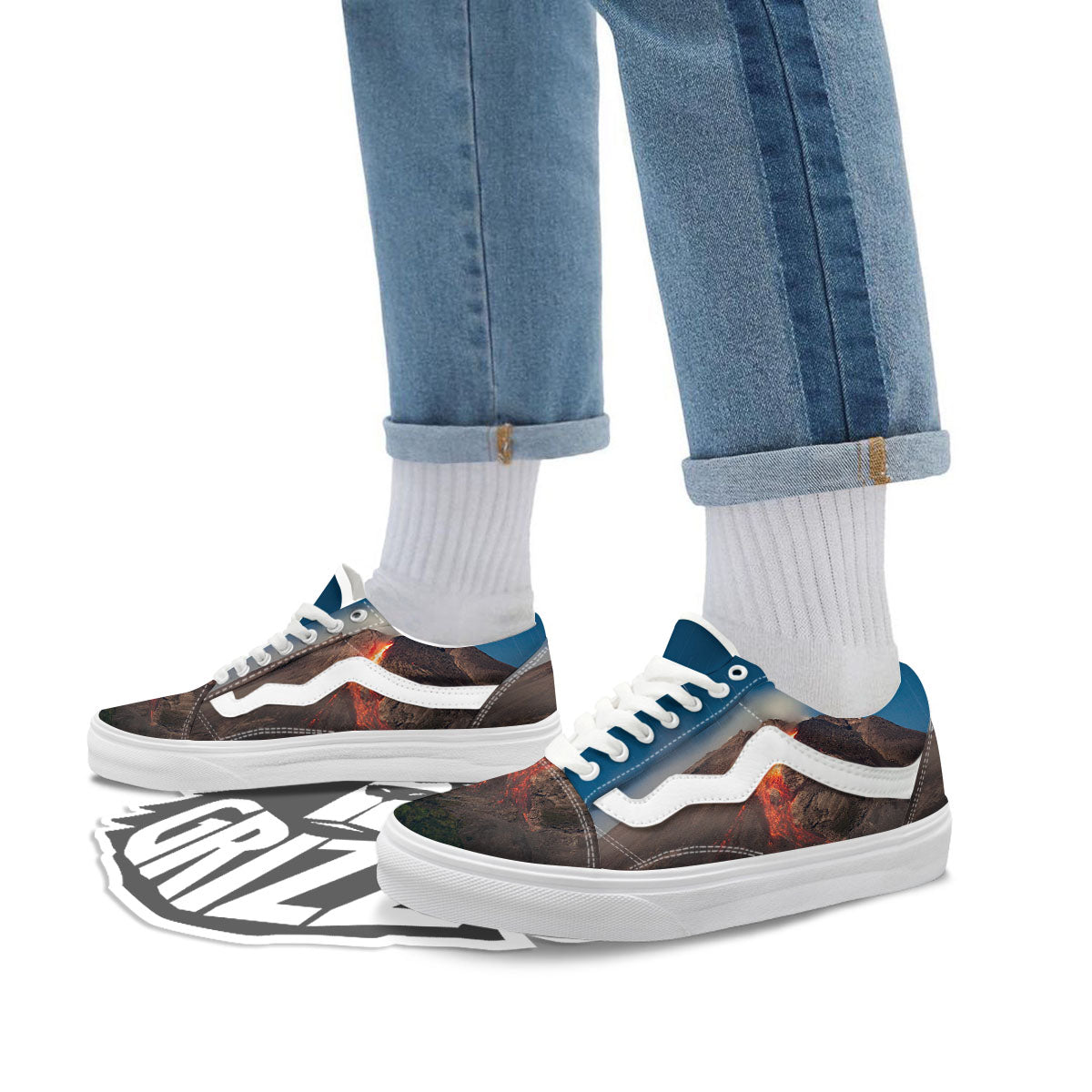 Mountain Volcanic Print Skate Shoes-grizzshop