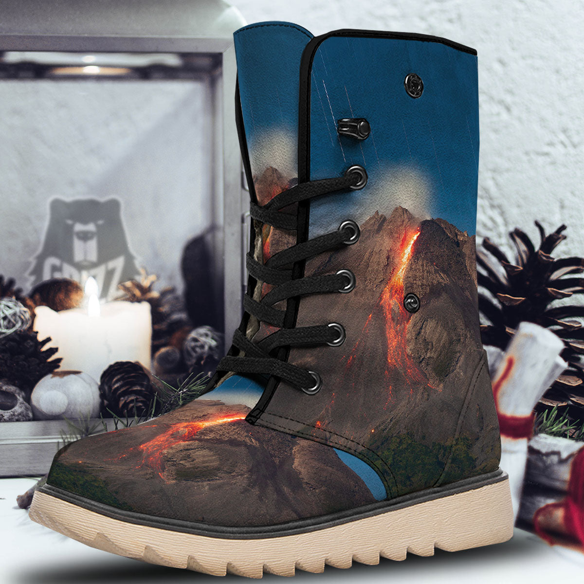 Mountain Volcanic Print Snow Boots-grizzshop
