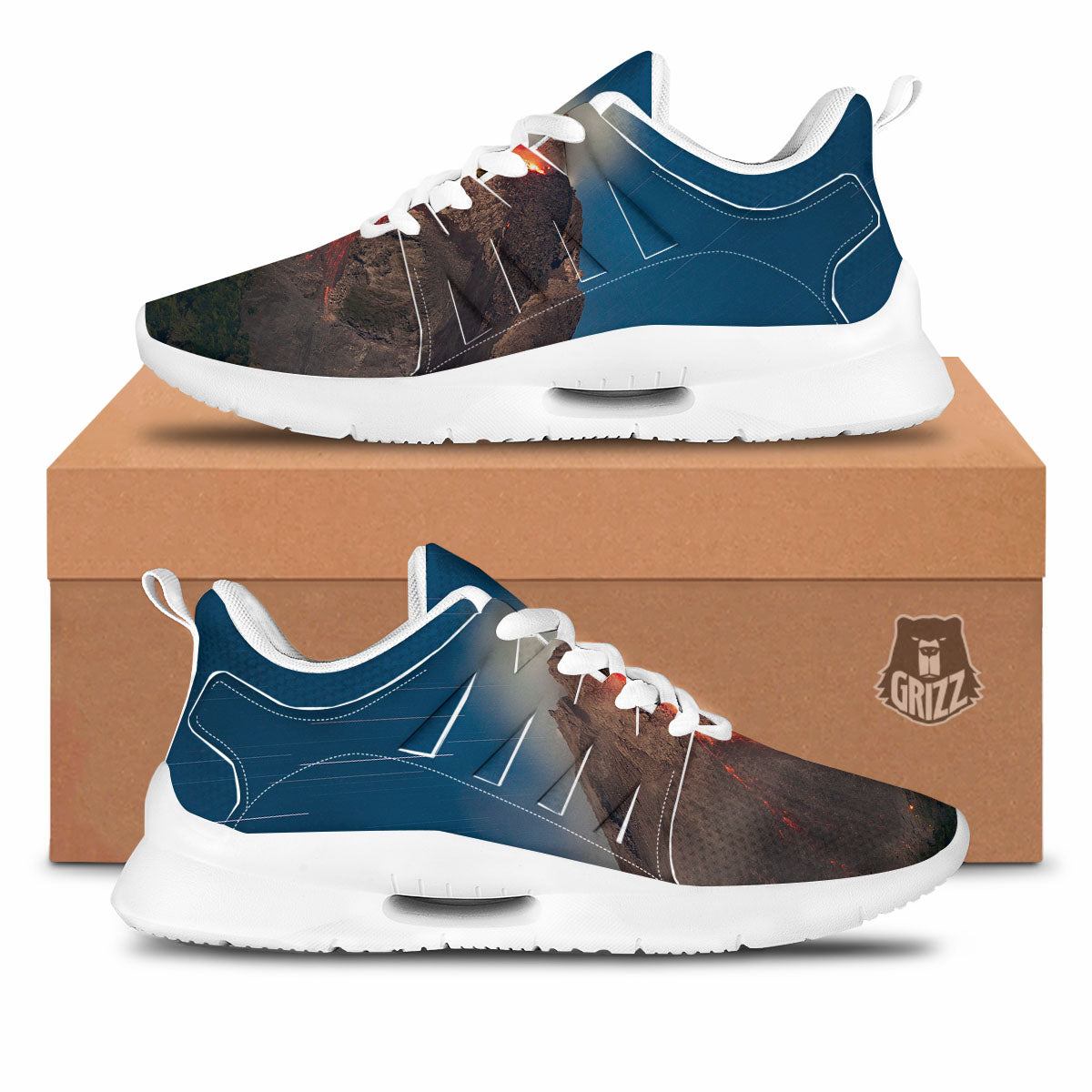 Mountain Volcanic Print Tennis Shoes-grizzshop