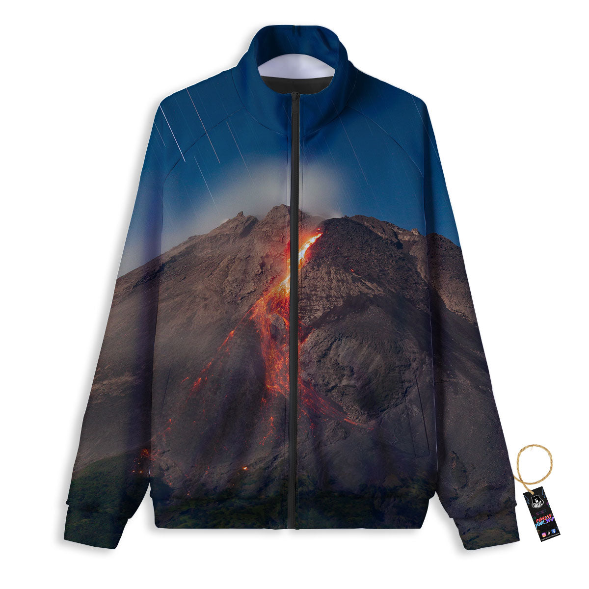 Mountain Volcanic Print Track Jacket-grizzshop